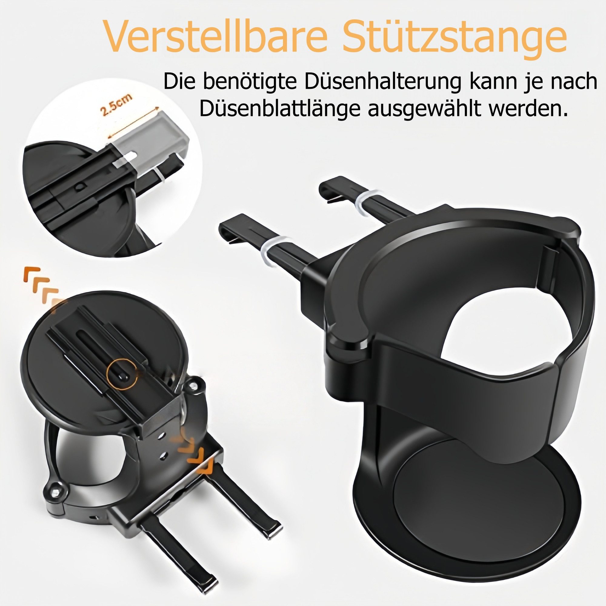 FOUORTUNATE-BEE Halterung Auto Getränkehalter 2er Set – Verstellbarer Becherhalter für Lüftung, (Universeller Auto-Becherhalter für Dosen, Flaschen & Kaffeebech – Bild 5 von 5