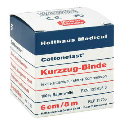 Holthaus Medical Wundpflaster Cottonelast® Kurzzug-Binde, 6 cm x 5 m, einzeln in Faltschachtel