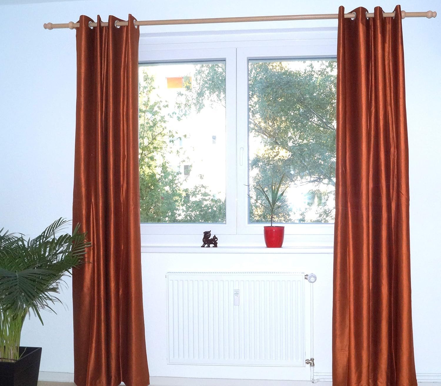 Ruwado Vorhang – Indisches Design, elegant und hochwertig, mit 8 silberfarbenen Ösen (1 St), 245 × 125 cm (H × B) • 96 × 49 Zoll (H × B), Handgefertigt und maschinengenäht in Indien – mit Liebe zum Detail