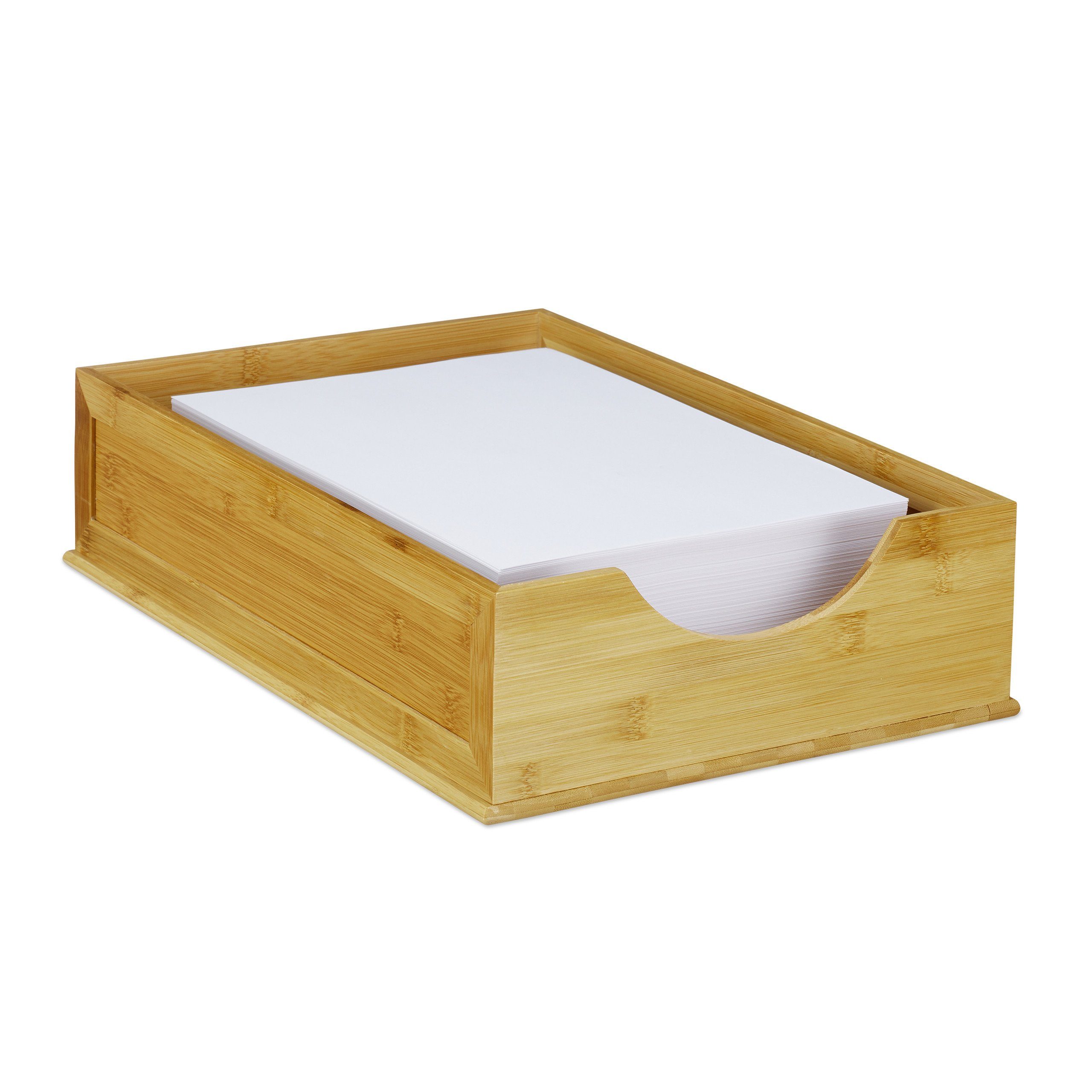 relaxdays Briefablage Dokumentenablage Bambus (1-St)