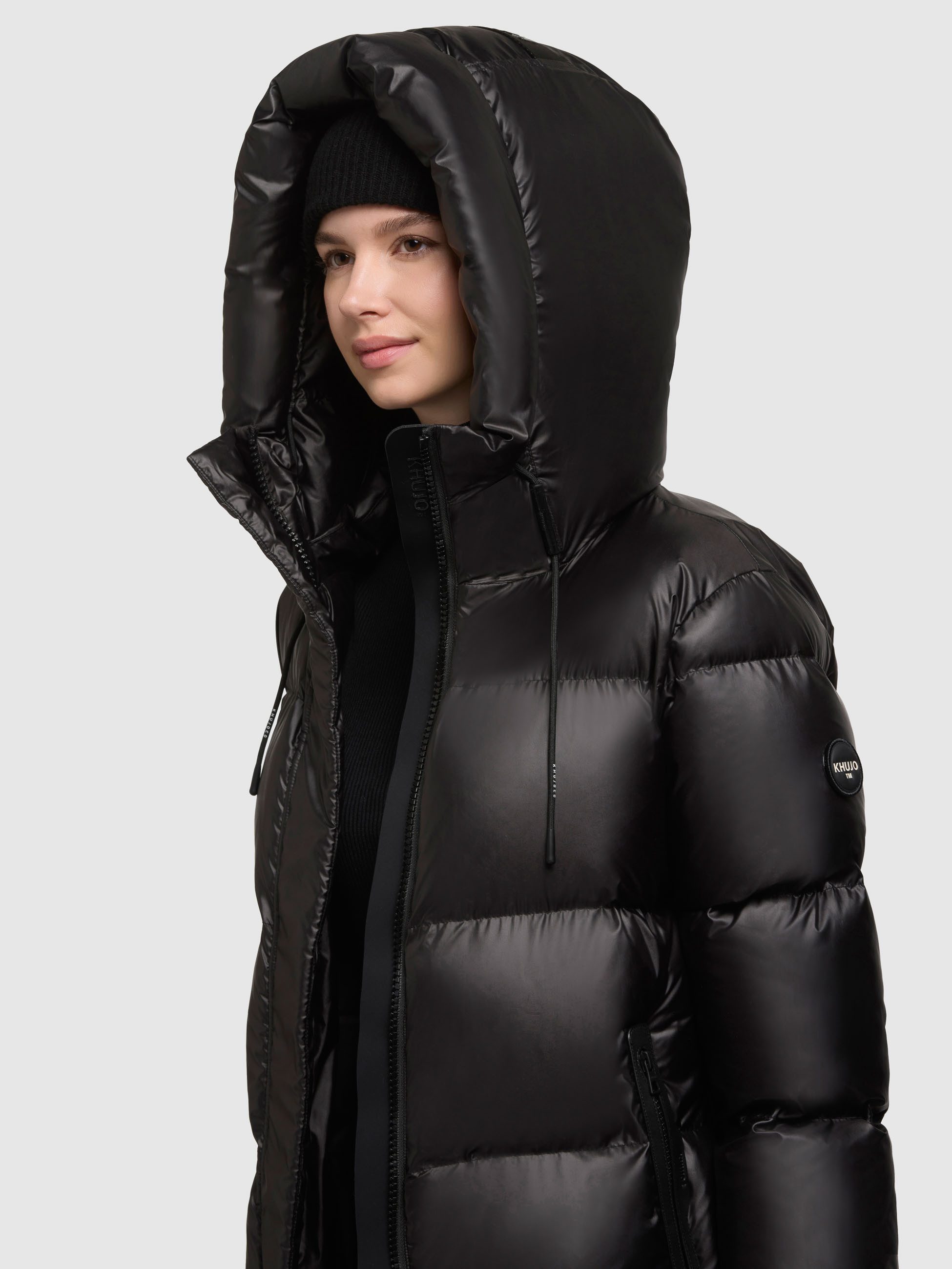 khujo Steppjacke DROWN SHINY mit Kapuze und Kordelzug