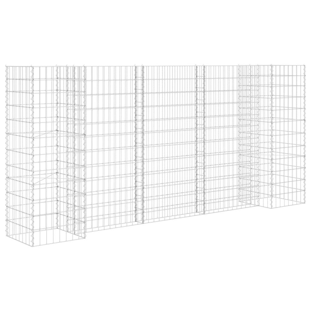 vidaXL Blumentopf H-förmiger Gabionen-Pflanzkorb Stahldraht 260x40x120 cm (1 St)