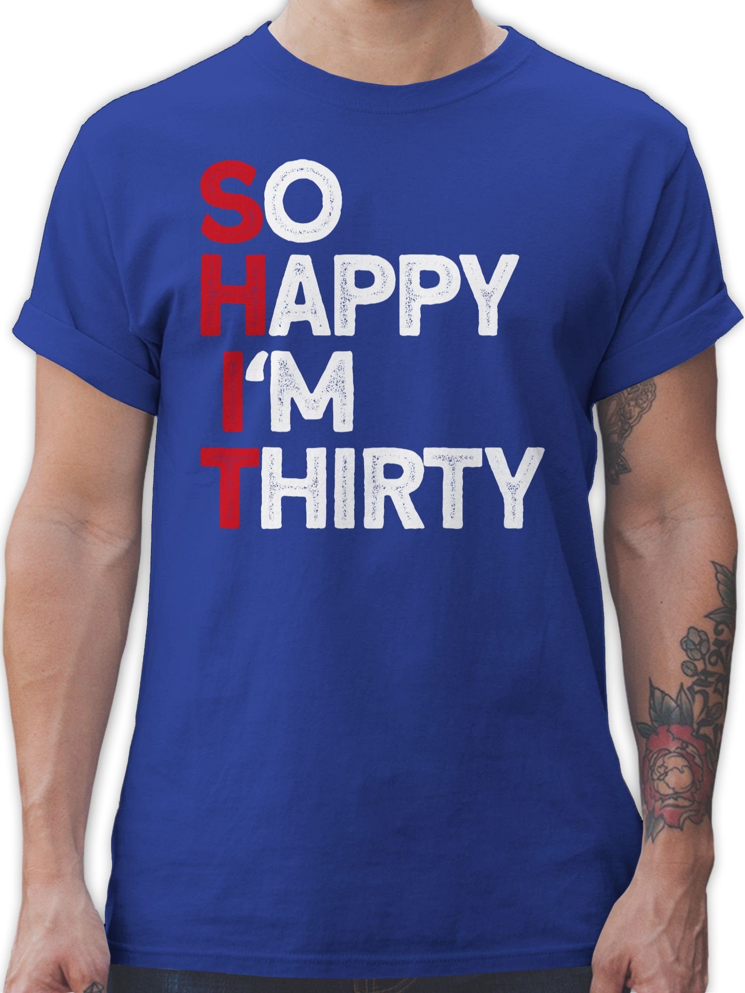 T-Shirt Shit im thirty weiß/rot