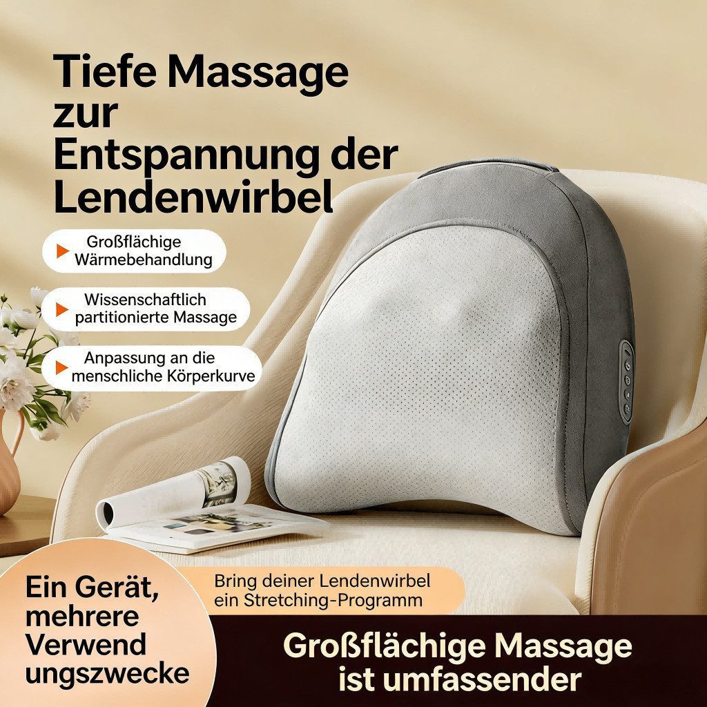 ibettertec Massagematte Massagematte Multifunktionale Massagekissen mit Wärme, Biomimetische Knetmassage & Rotlicht-Wärmetherapie, Portable Lösung für Nacken, Rücken & Lenden, Kabellos mit Timer für Büro, Auto & Zuhause