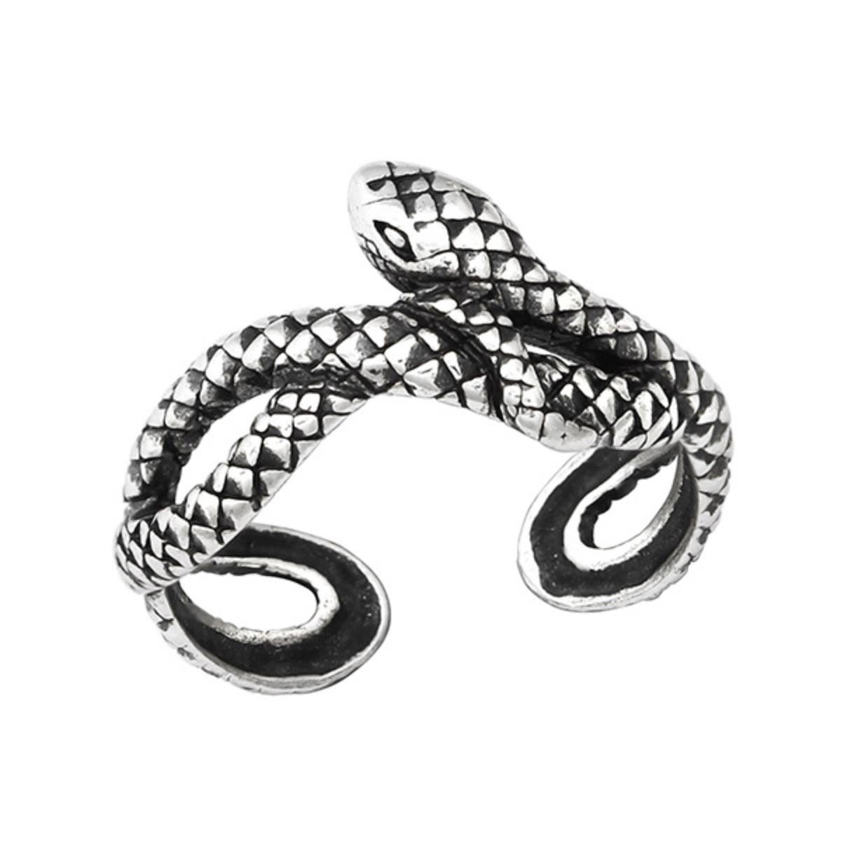 Order & Smile Schmuck Zehenring Zehenring Silber 925: Gothic Zehring „Schlange“, gestempelt