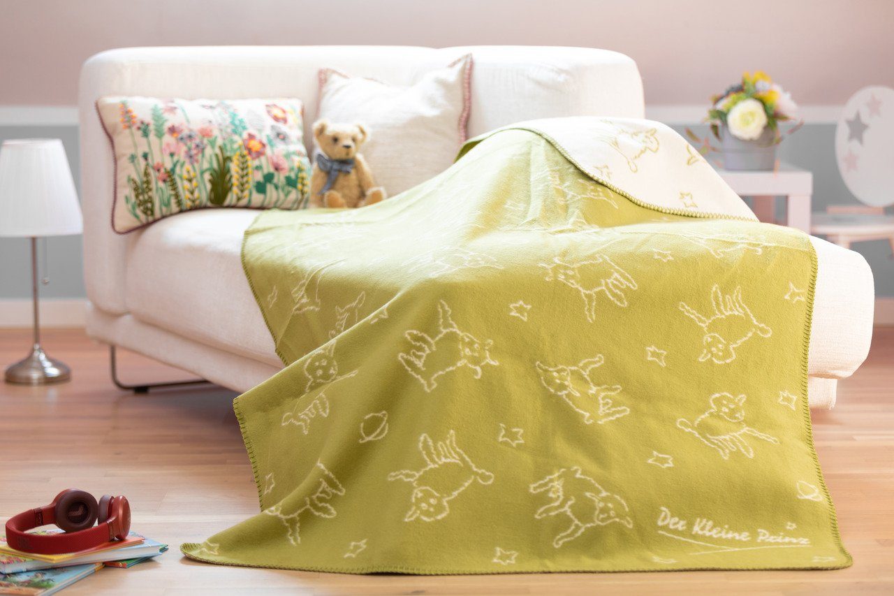 Kinderdecke Kuscheldecke aus 100 % Bio-Baumwolle Der Kleine Prinz Schafe, KOLTER, Nachhaltig, vegane Bio-Baumwolle, Made in Germany