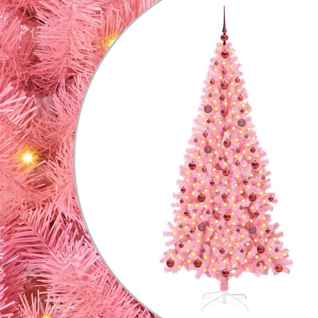 vidaXL Künstlicher Weihnachtsbaum Weihnachtsbaum Rosa 210 cm PVC