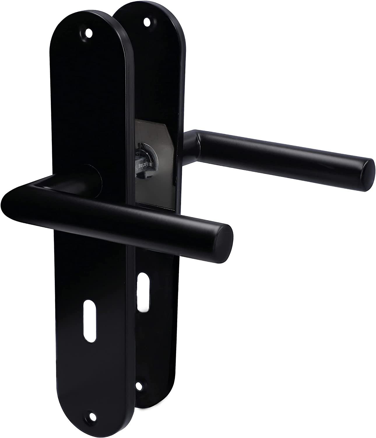 Alpertec Türbeschlag Türbeschlag 6er Set, schwarz matt für 5 x Zimmer- und 1 x Bad/WC Türen (Set, 6 St., Sparset), Edelstahl schwarz