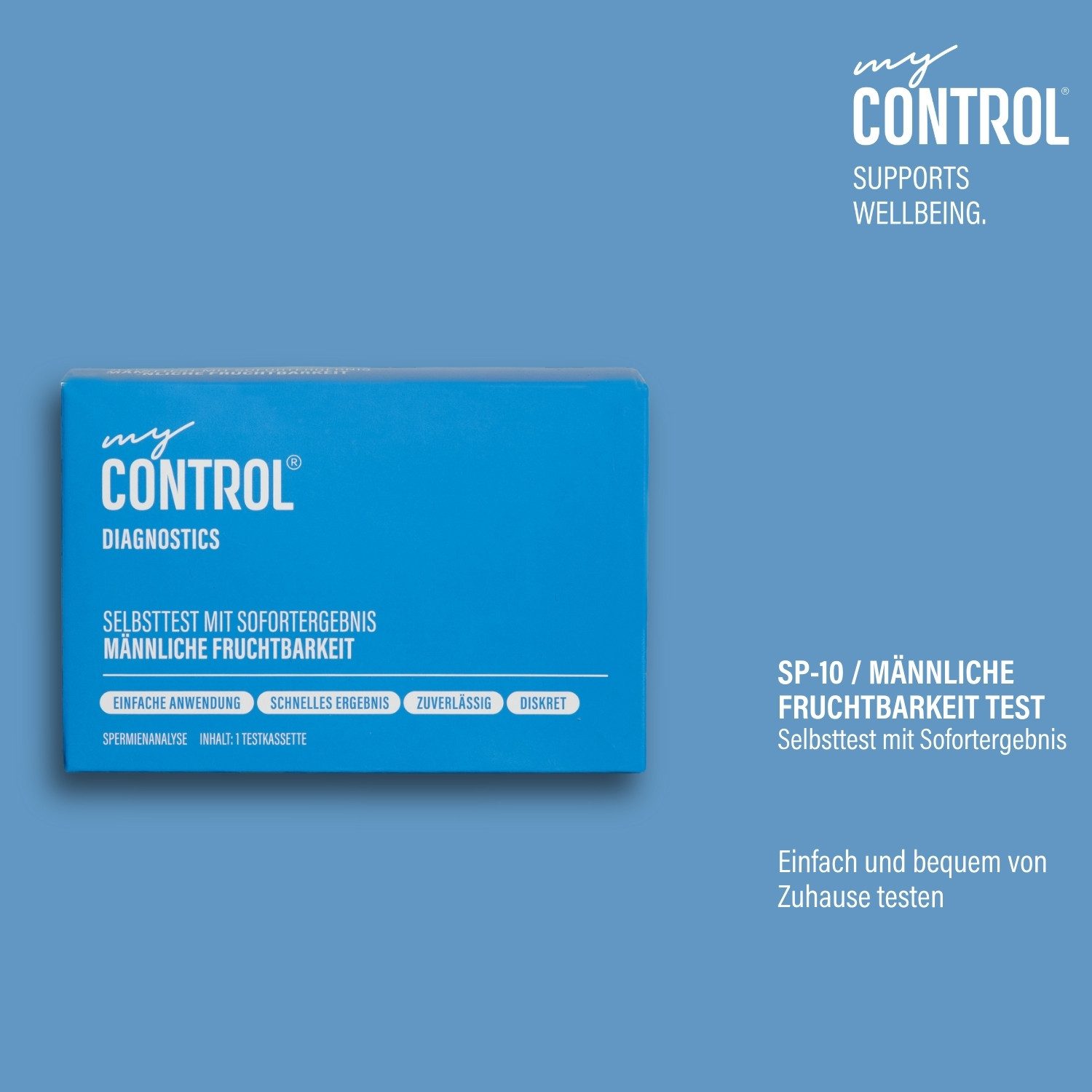 my Control® Fertilitätsset Selbsttest mit Sofortergebnis SP-10/Männliche Fruchtbarkeit Test, 1-tlg.