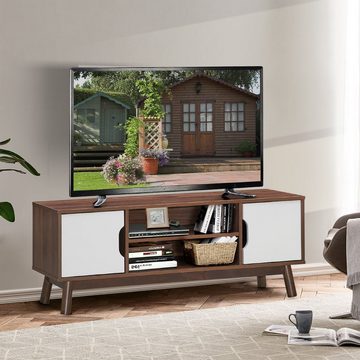 COSTWAY TV-Schrank mit Türen & offenem Regal, 120 cm x 39 cm