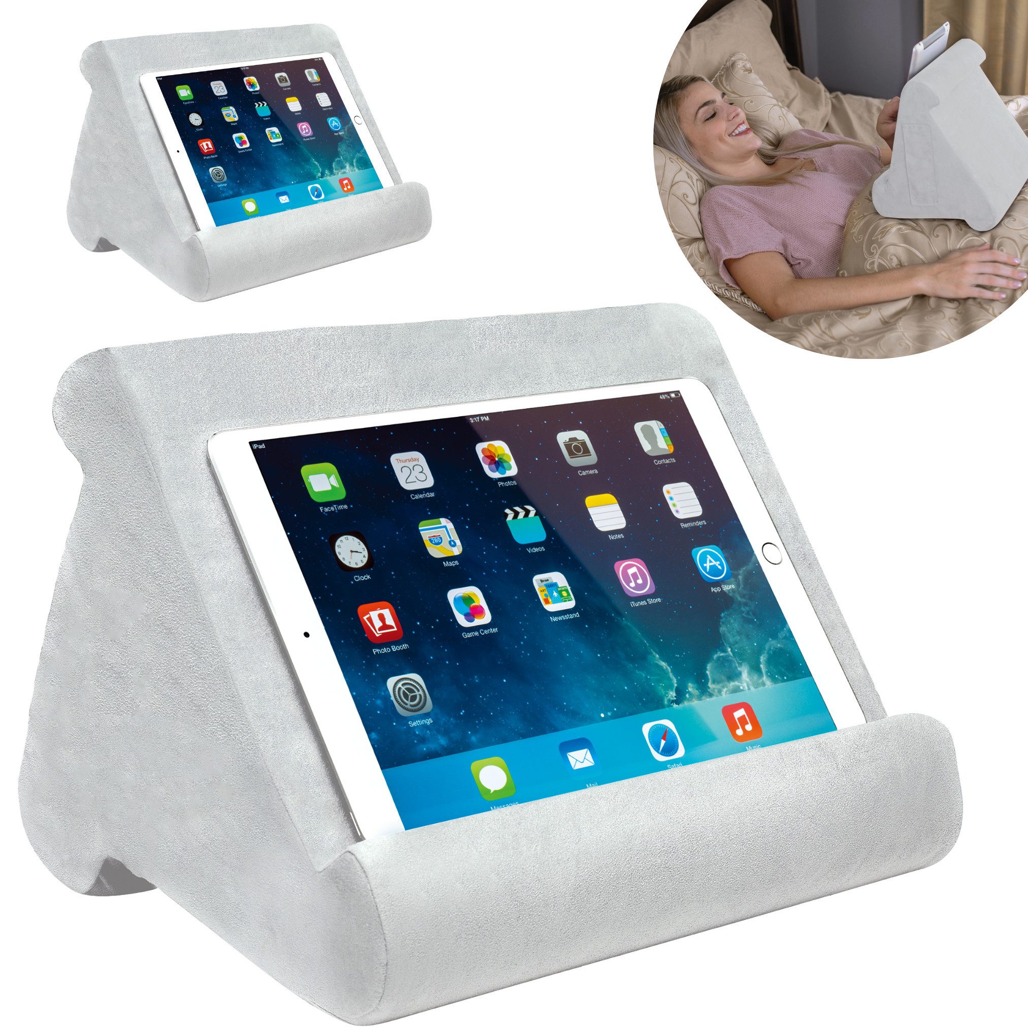 Venteo Buchkissen Support Pillow Pad, Spar Set, 2-tlg., 1er oder 2er Pack, Lesekissen und Tablet Подушки, wendbar, 3 Positionen