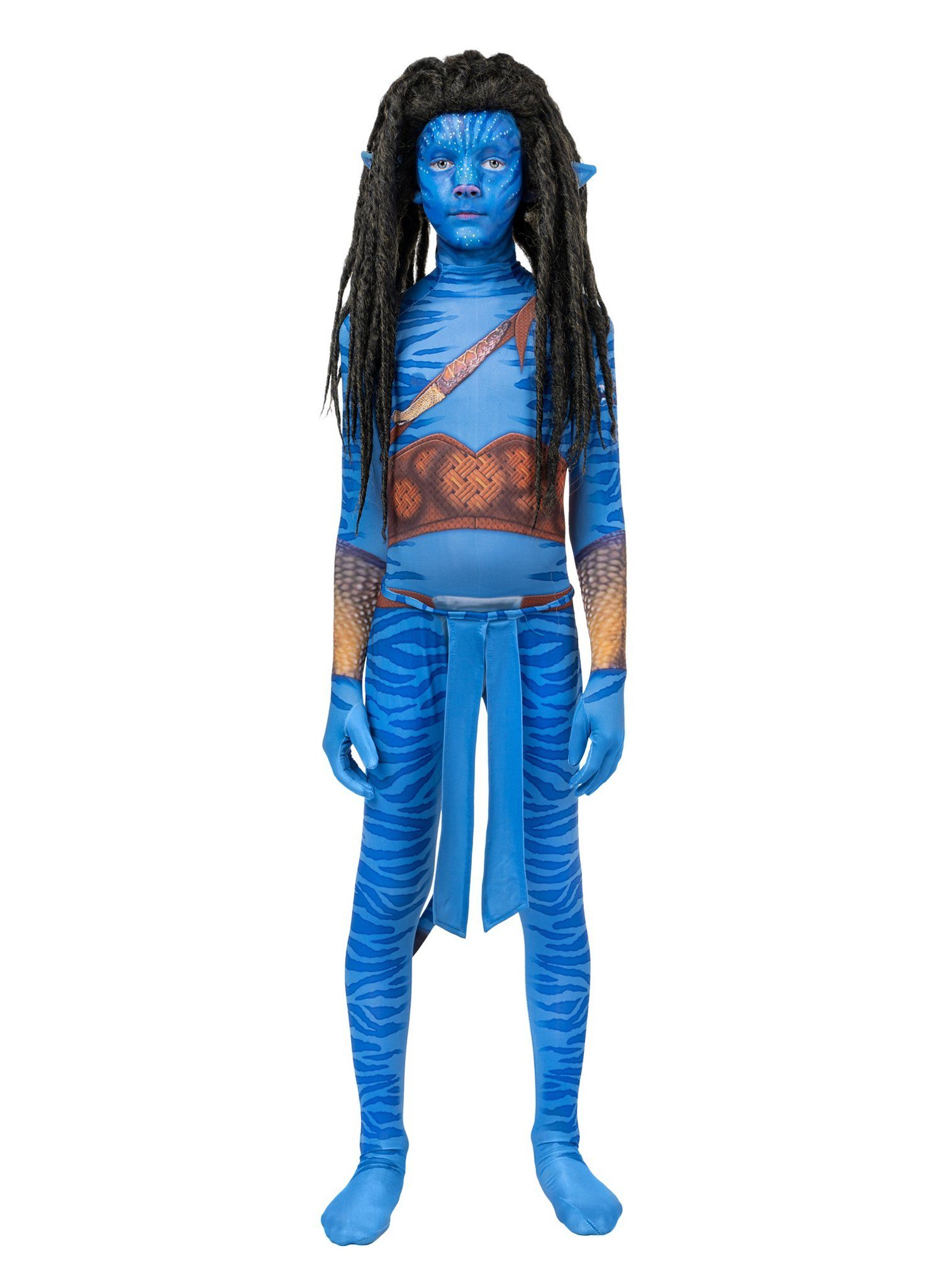 Maskworld Kostüm Blauer Stammeskrieger Kostüm für Jungen, Na'wie cool ist das denn?! Wasserblaues Filmkostüm im Stil des große