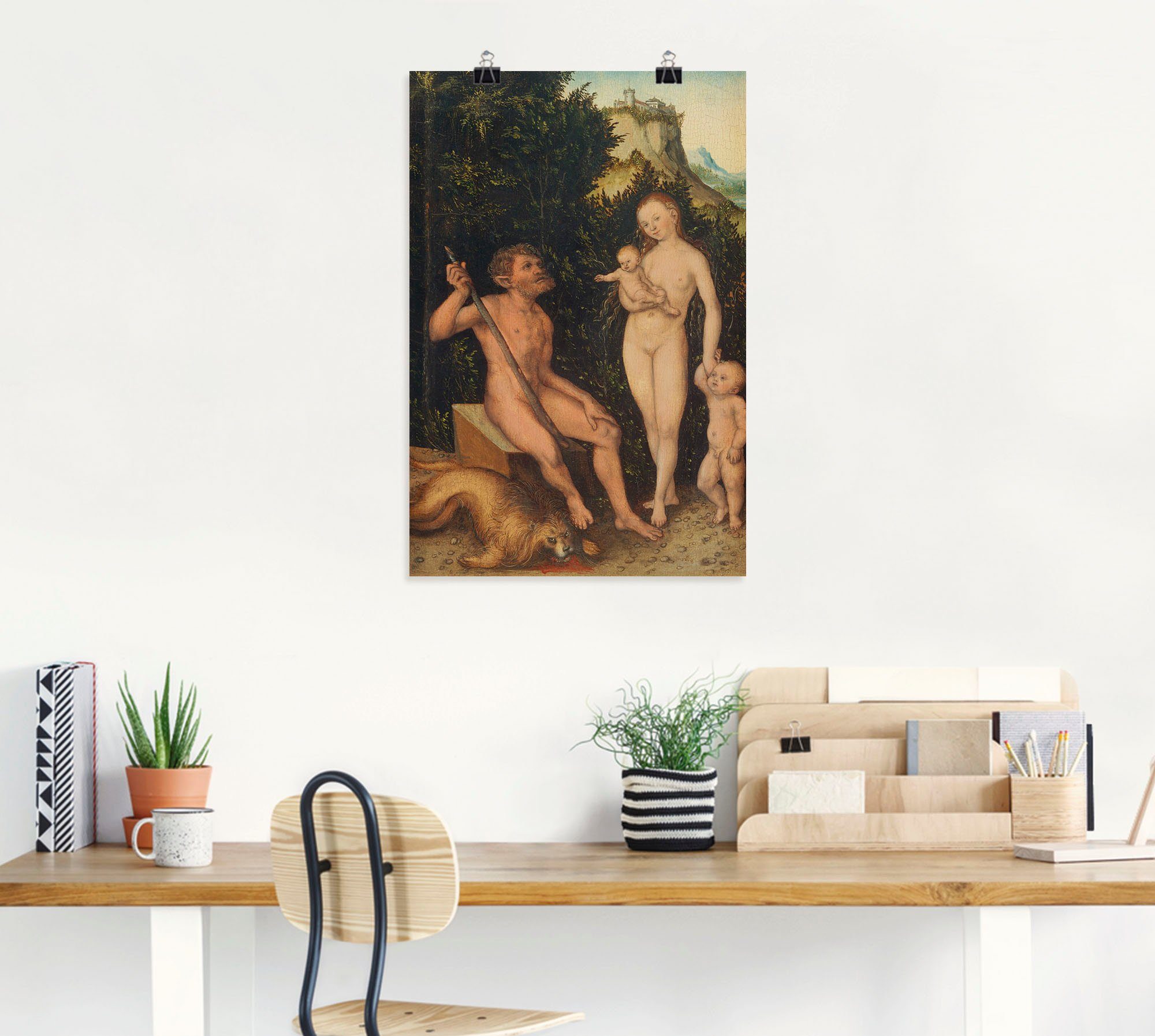 Wandaufkleber Wandbild Größen Poster (1 klassische Artland Alubild, in versch. Leinwandbild, oder Fantasie als St), Naturmenschen, der Familie
