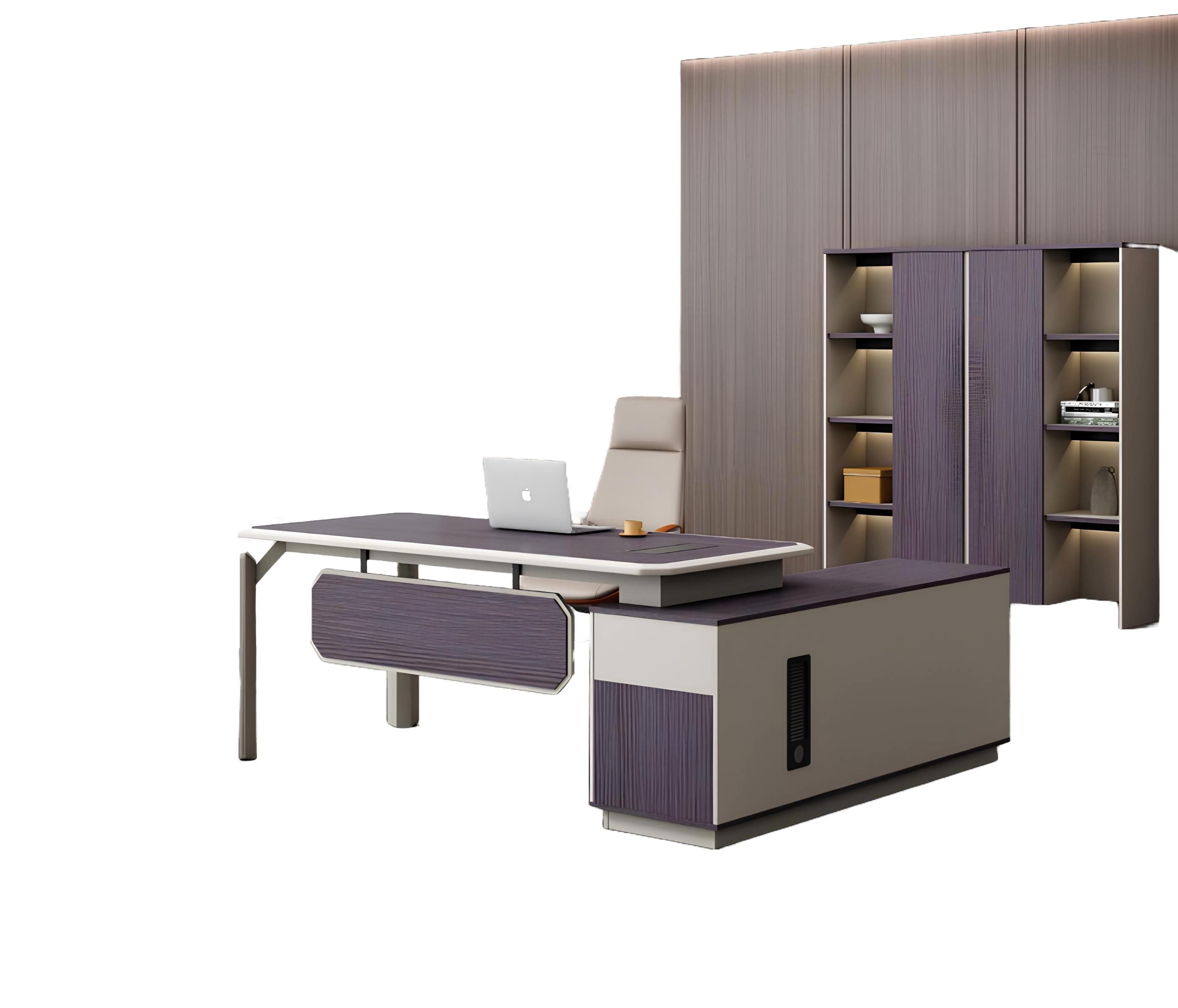 Aktenschrank Designer Eckschreibtisch mit Aktenschrank Büro Möbel Chefzimmer