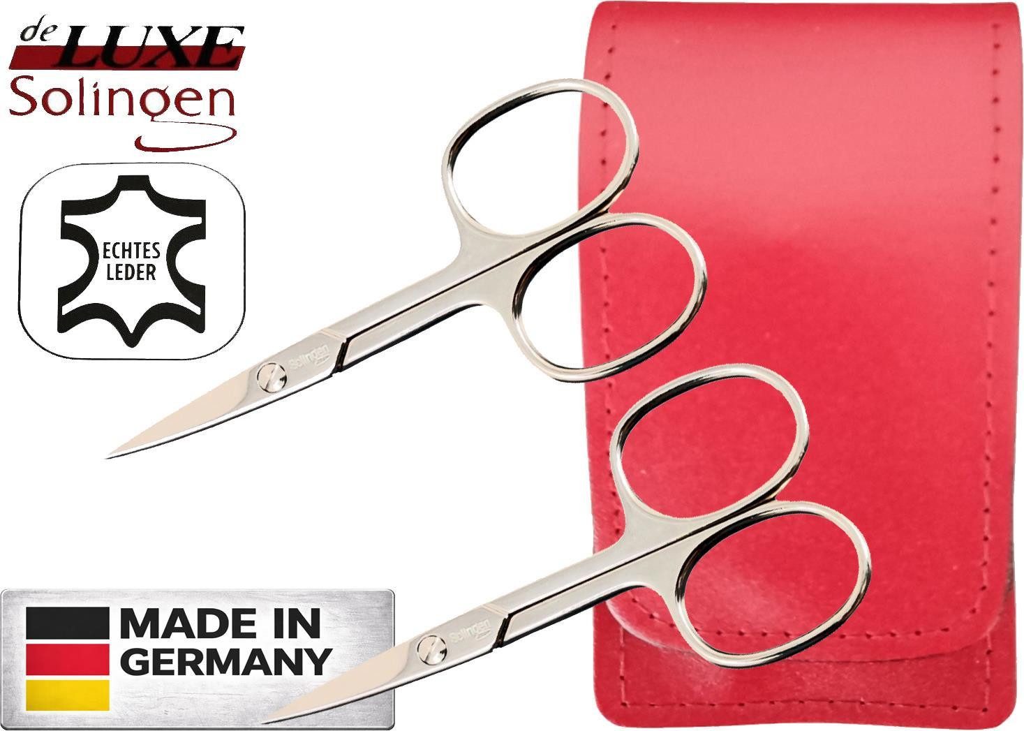 EloModa Nagelschere 2x Solingen Nagelschere gehärteter Stahl – Extra scharf mit gebogener, (2-tlg), Nagelscheren Set Solingen 2-teilig – Fingernagelschere