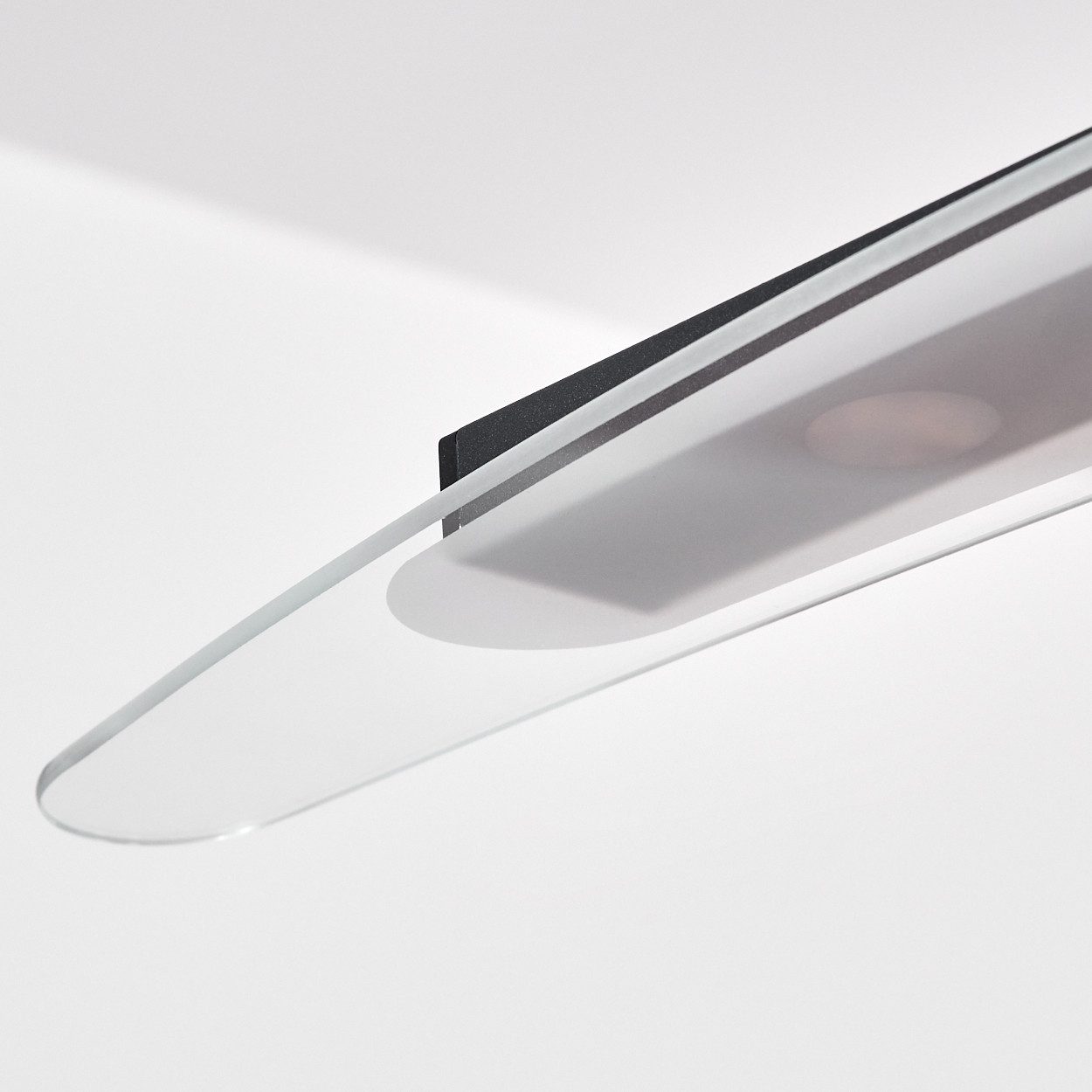 hofstein Pendelleuchte dimmbare Hängelampe aus Metall/Glas in Schwarz/Klar, LED wechselbar, 3000-6000 Kelvin, moderne Hängeleuchte mit Touchdimmer, Kelvin Change, Höhe max. 154 cm