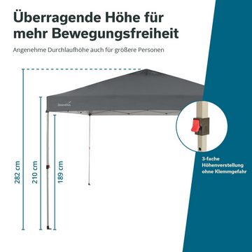 Skandika Pavillon Pavillon Solvorn 3 x 3 m, patentierter Einhand-Mechanismus, Pop Up Faltpavillon mit Stahlgestell