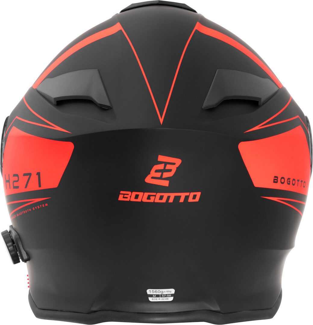Bogotto Motorradhelm H271 BT Taog Bluetooth Klapphelm, integriertes Kommunikationssystem,integriertes Sonnenvisier