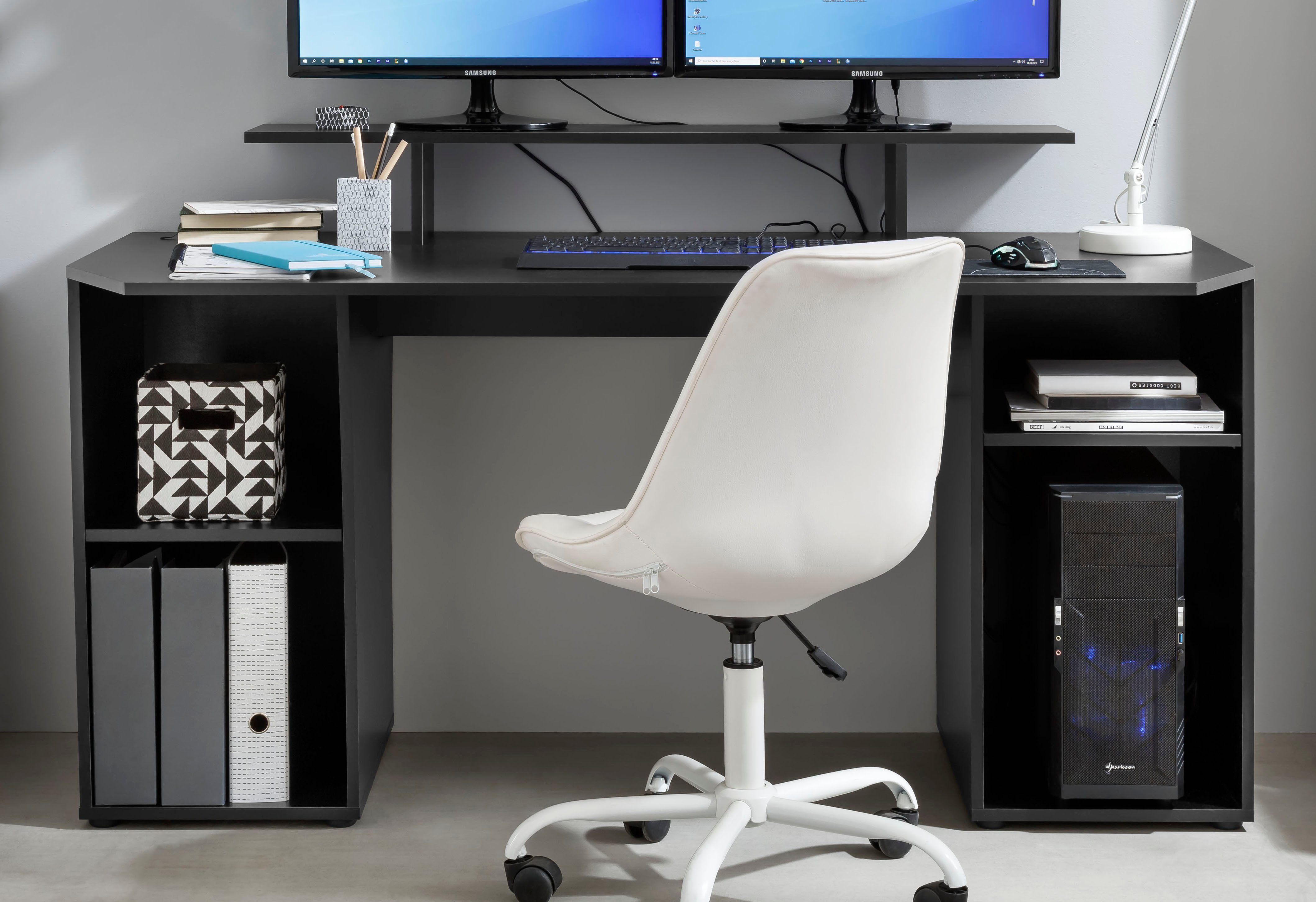 borchardt Möbel Gamingtisch Tippy, Breite 160 cm, Schreibtisch mit viel Stauraum