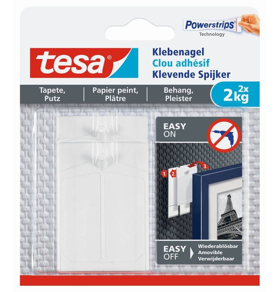 Klebehaken tesa Klebenagel Traglast 2 kg, 2 Stück