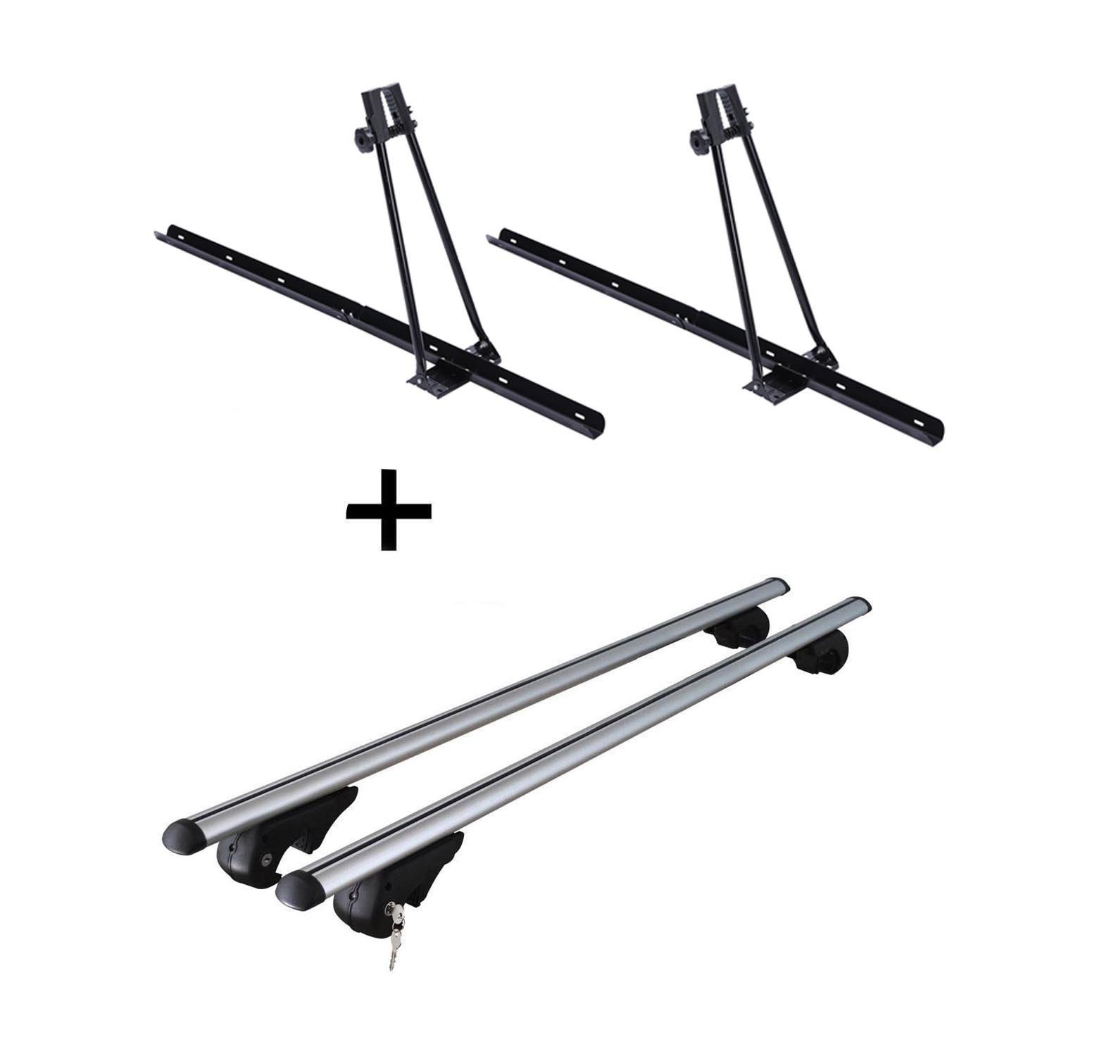 VDP Fahrradhalter, 2x Fahrradträger ORION + Dachträger Rio 120 kompatibel mit Audi A4 Avant 94-08