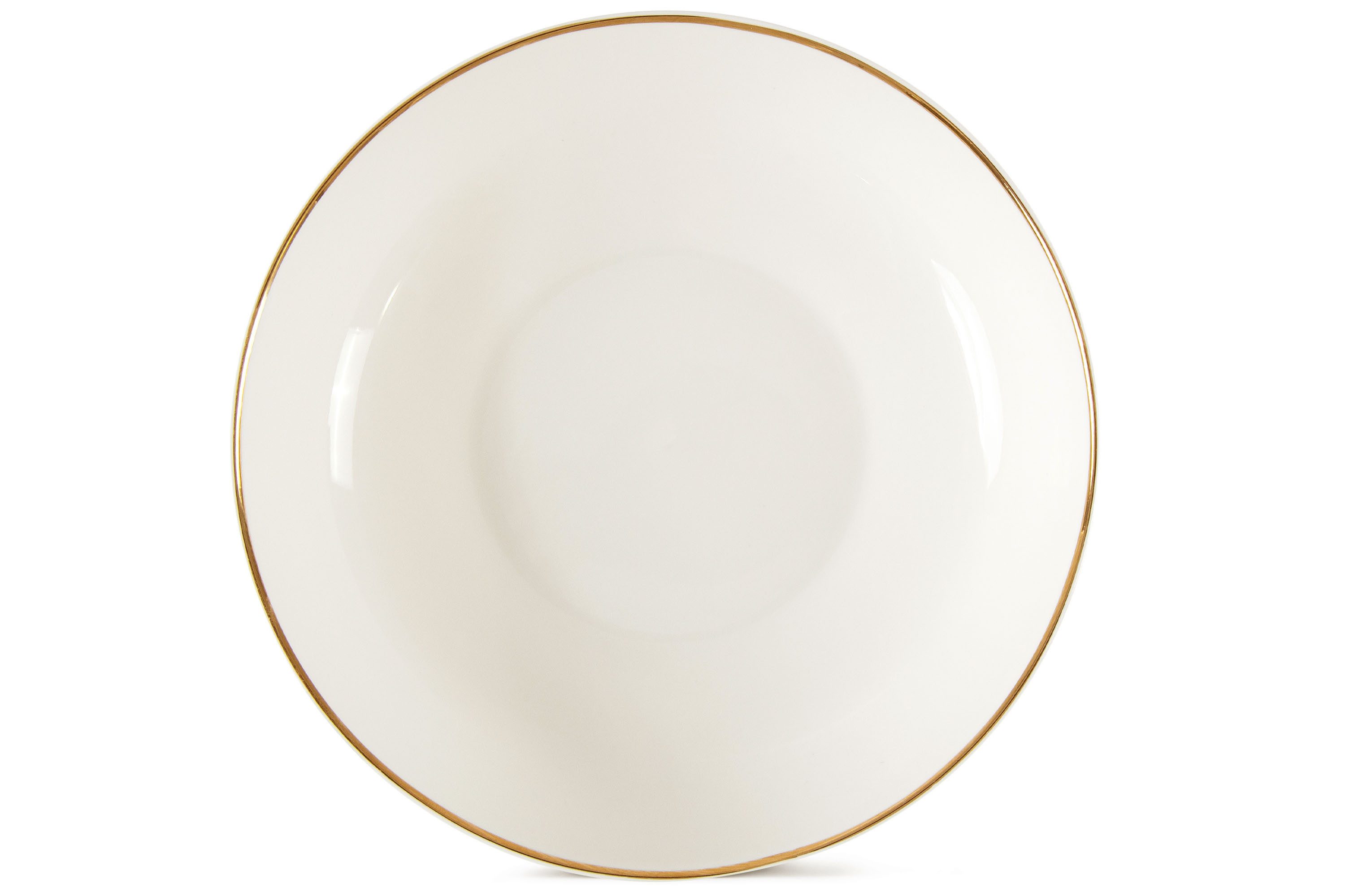 KONSIMO® Tafelservice AD BELLA Teller-Set, 6x Suppenteller, ecrufarben, Hartporzellan (6-tlg), 6 Personen, Porzellan, ecru Farbe mit Goldlinie, Handwäsche empfohlen, zeitloses Design