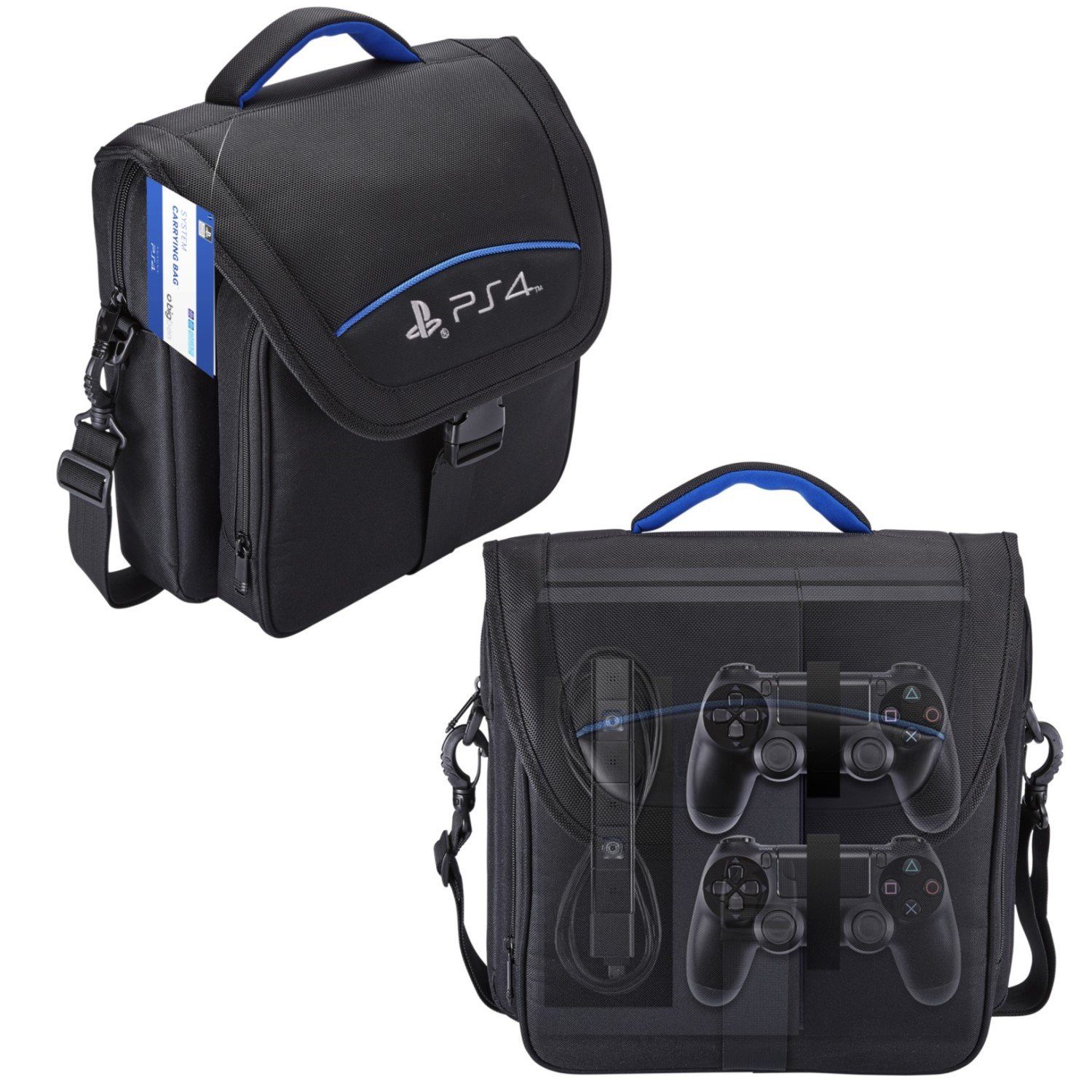 BigBen Konsolen-Tasche Official Licensed Transport-Tasche Schutz-Hülle Case, Aufbewahrung für Sony PS4 + Controller + Spiele + Zubehör