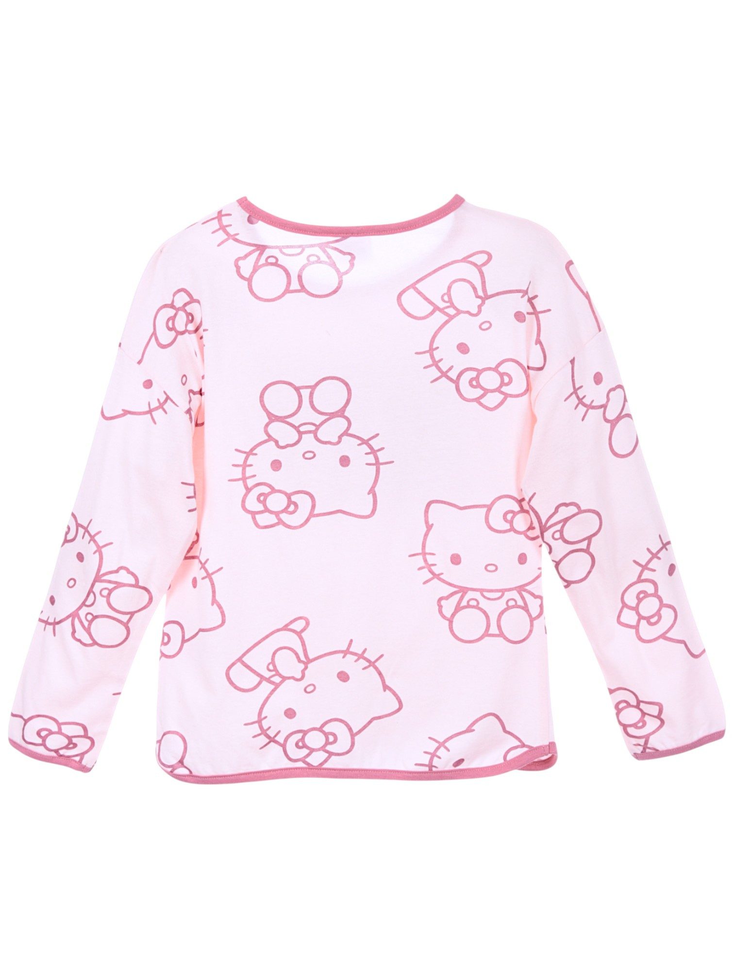 Hello Kitty Langarmshirt mit Glitzer Mädchen Shirt aus Baumwolle Gr. 104 - 152 cm – Bild 2 von 3