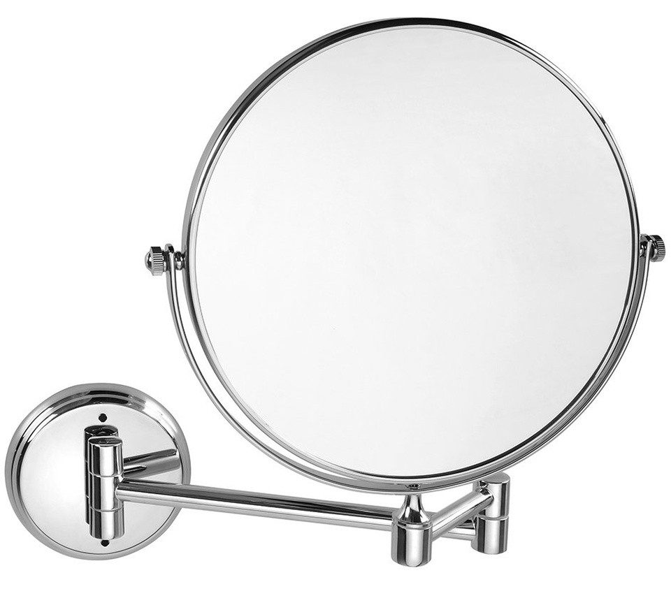 Sapho Kosmetikspiegel X-ROUND E Kosmetikspiegel zum Aufhängen, Durch. 200mm, Doppelseitig, Sapho-XR010