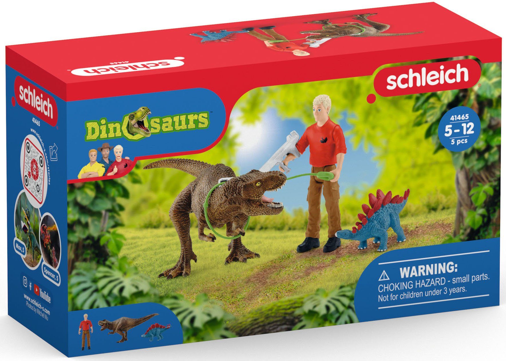 Schleich® Spielfigur DINOSAURS, Tyrannosaurus Rex Angriff (41465), (Set)