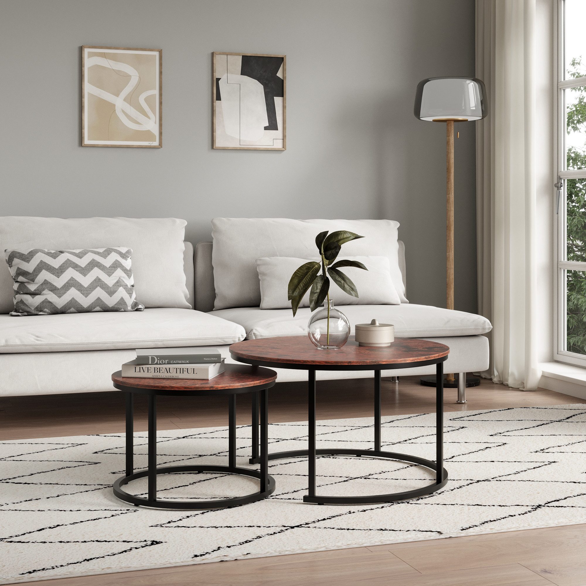 Home Collective Couchtisch 2er Set aus Holz, Wohnzimmertisch Modern (Büro B günstig online kaufen