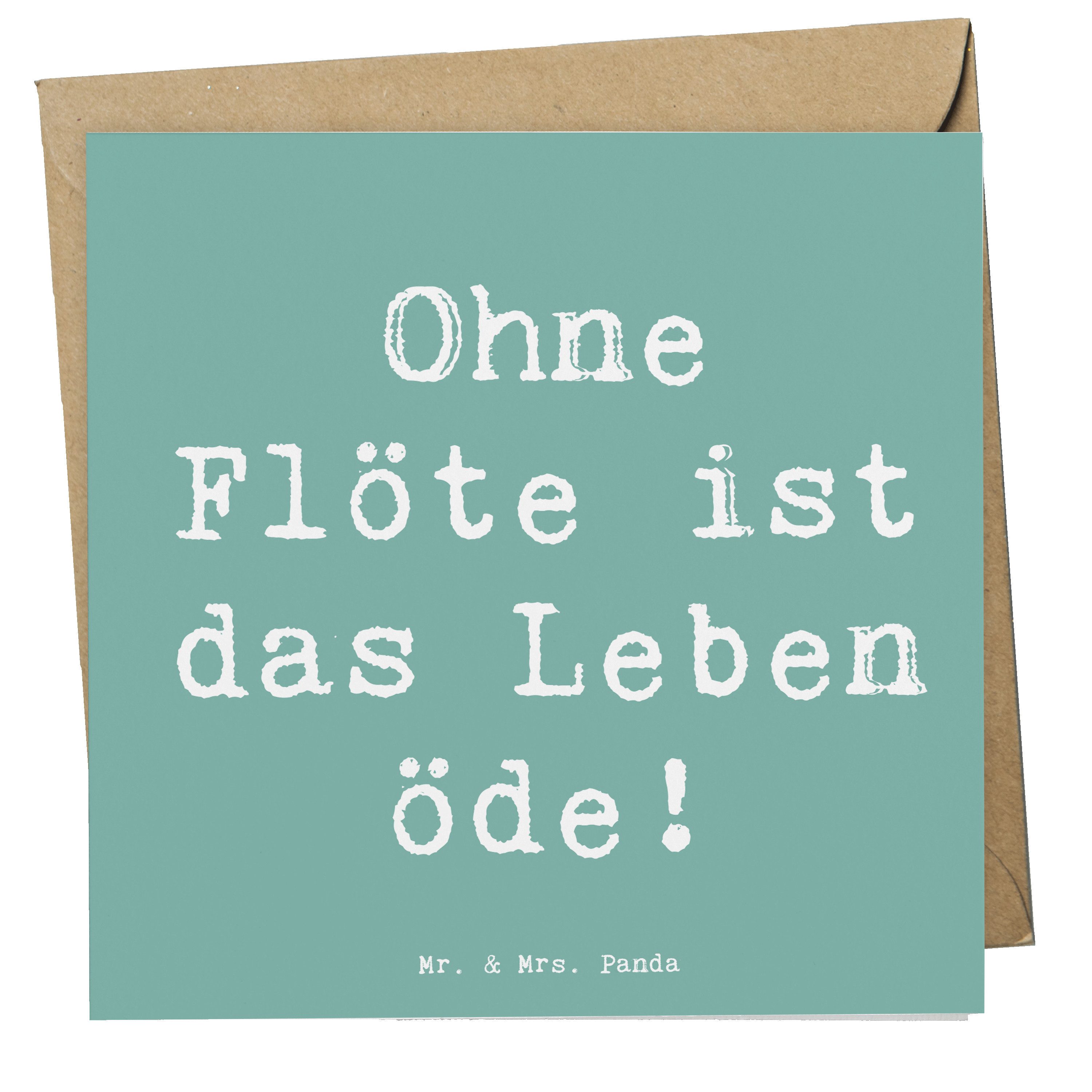 Grußkarte Flöte Leben - Meeresbrise - Geschenk, Flötist, Hochwertige Grußkarte
