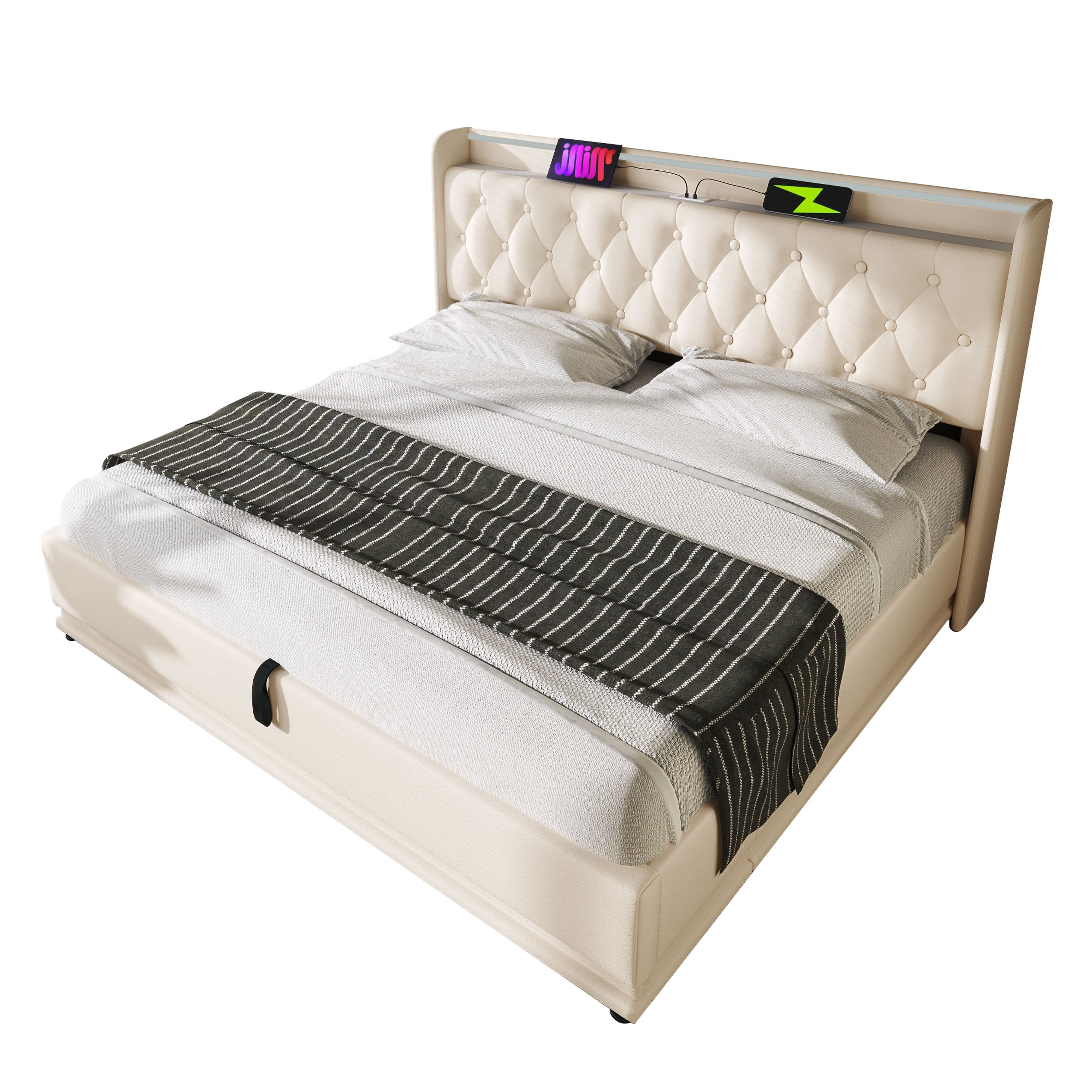 BlingBin Einzelbett Polsterbett Stauraumbett (1-tlg., Doppelbett, günstig online kaufen