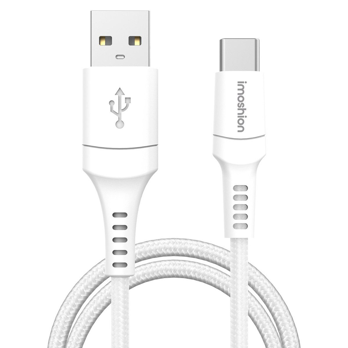 imoshion imoshion Braided USB-C-zu-USB-A Kabel - 2 Meter - Weiß USB-Kabel