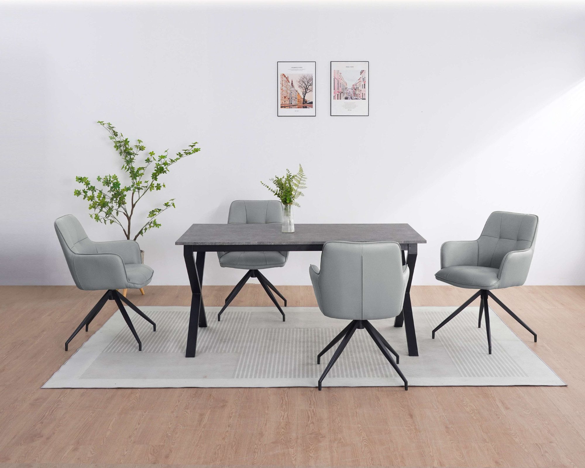 OTTO home Esszimmerstuhl Cardiff (1 St), Sitzschale 360° drehbar, Kunstleder Bezug, Sitzhöhe 49 cm