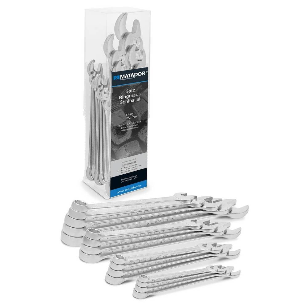 Matador Ringschlüssel Ringmaulschlüssel-Satz, 17-tlg., 6 - 22 mm 01859170
