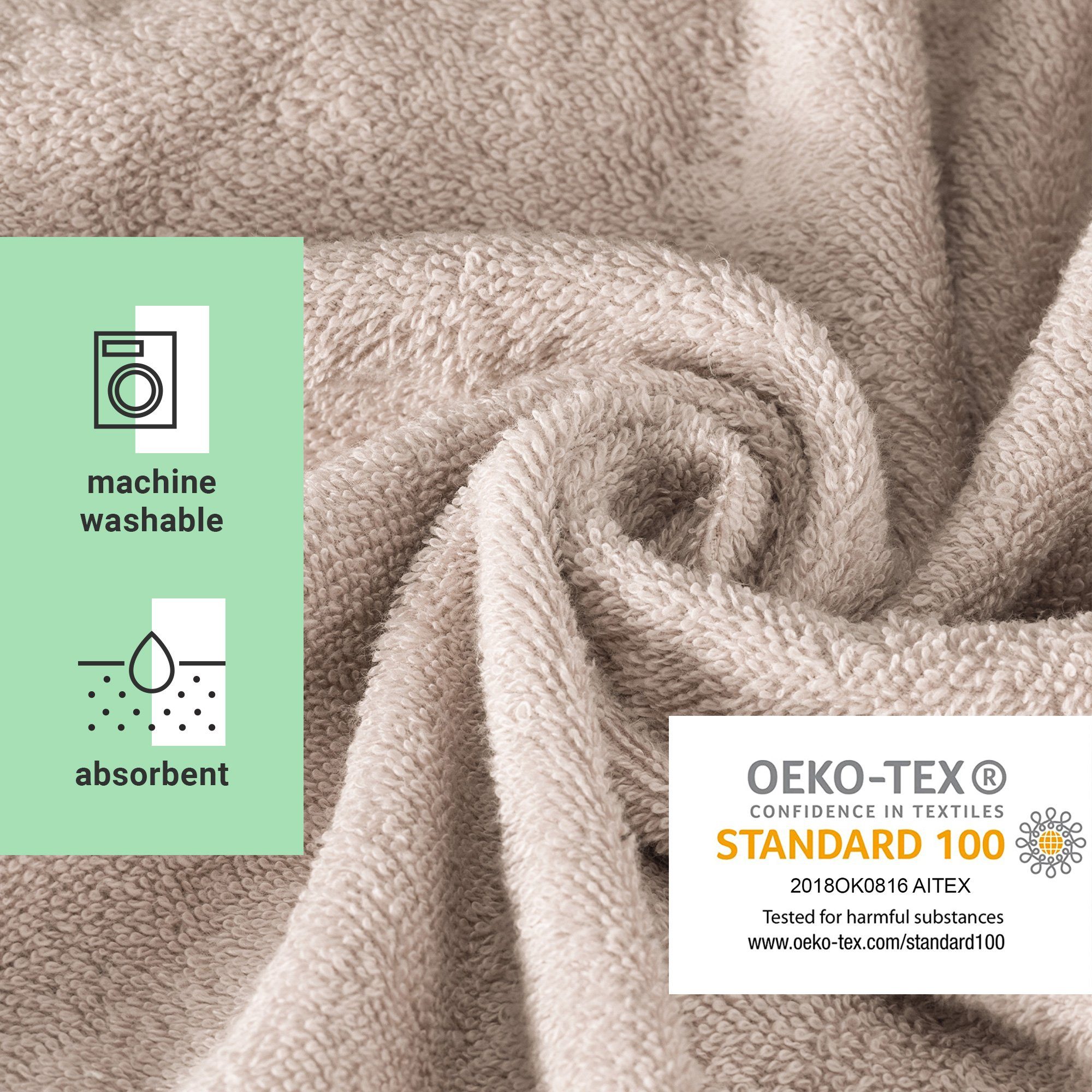 Handtuch Geeignet für Beige XXL - Baumwolle HOMELEVEL Strandtuch Trockner Badehandtuch 100%
