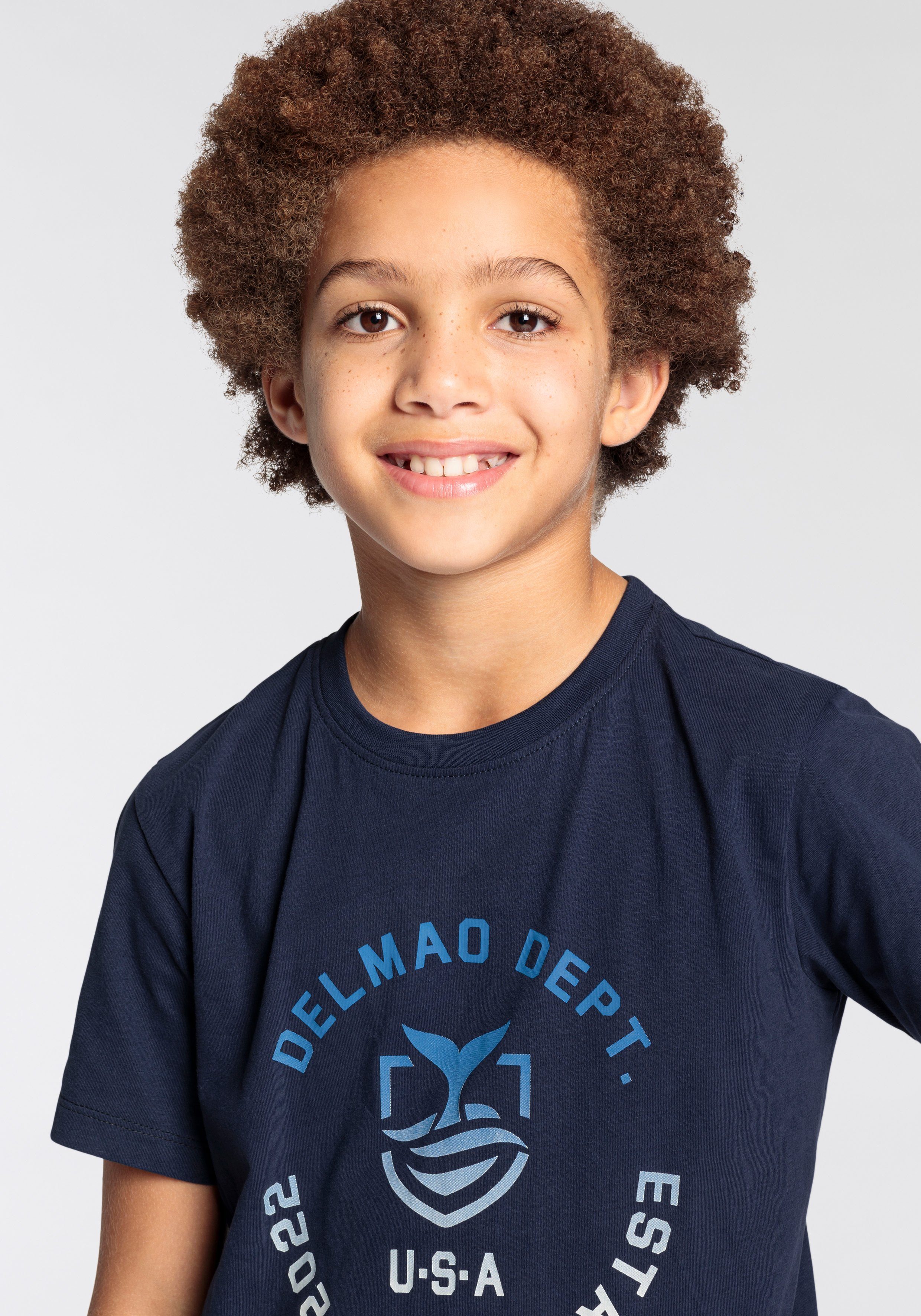 DELMAO T-Shirt für Jungen, mit NEUE Logo-Print. MARKE