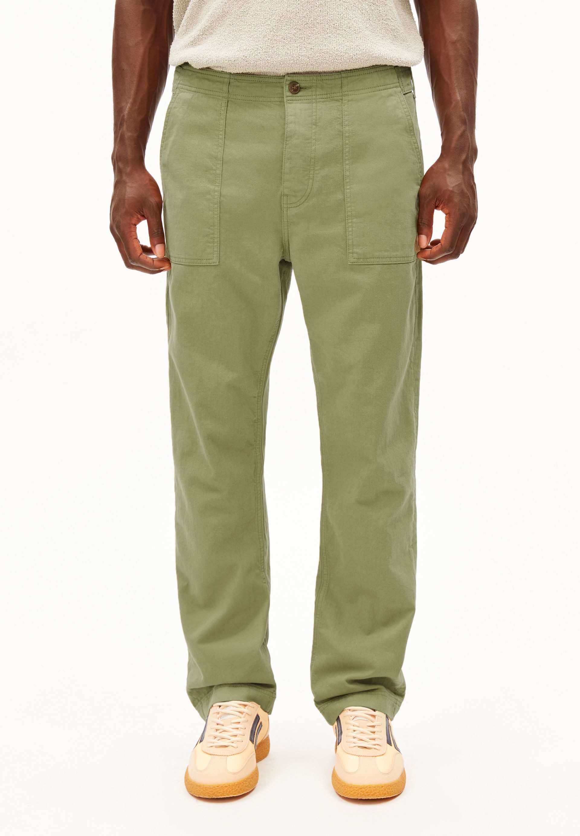 Armedangels Stoffhose COTTON LINEN Stoffhose aus Baumwoll-Leinen-Mix (Mid waist, Relaxed Fit)