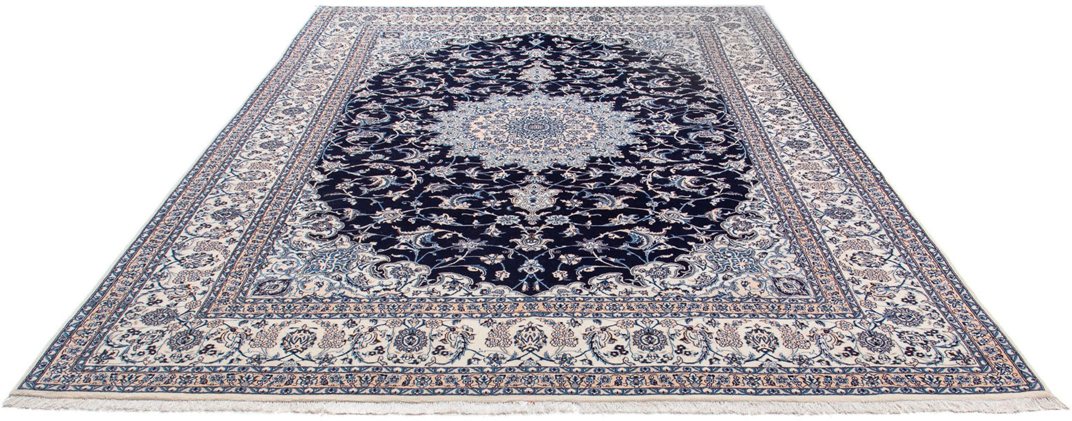 Orientteppich Perser - Nain - Premium - 338 x 248 cm - dunkelblau, morgenland, rechteckig, Höhe: 6 mm, Wohnzimmer, Handgeknüpft, Einzelstück mit Zertifikat