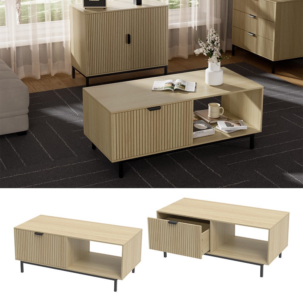 Vicco Couchtisch Lennox, Eiche/Schwarz, 110 x günstig online kaufen