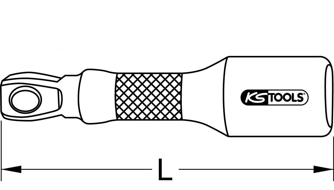 Antriebsechskant, KS mit Ratschenringschlüssel 1/4" Tools Kipp-Verlängerung 150mm