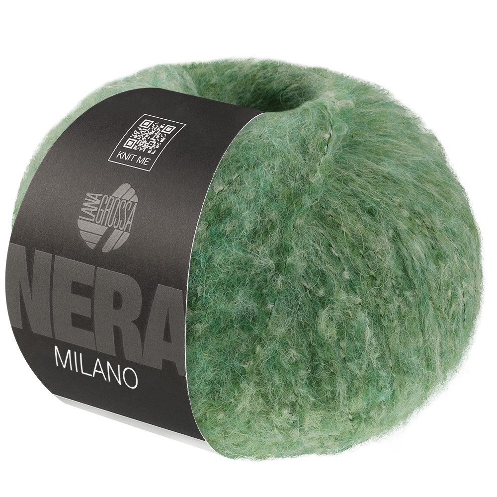 LANA GROSSA MILANO (NERA) Flauschiges Strickgarn mit elegantem Melange-Effekt Häkelwolle, 140 m (Weiches, gebürstetes Garn aus einer Mischung aus Baby-Alpaka und Merino), 50 g