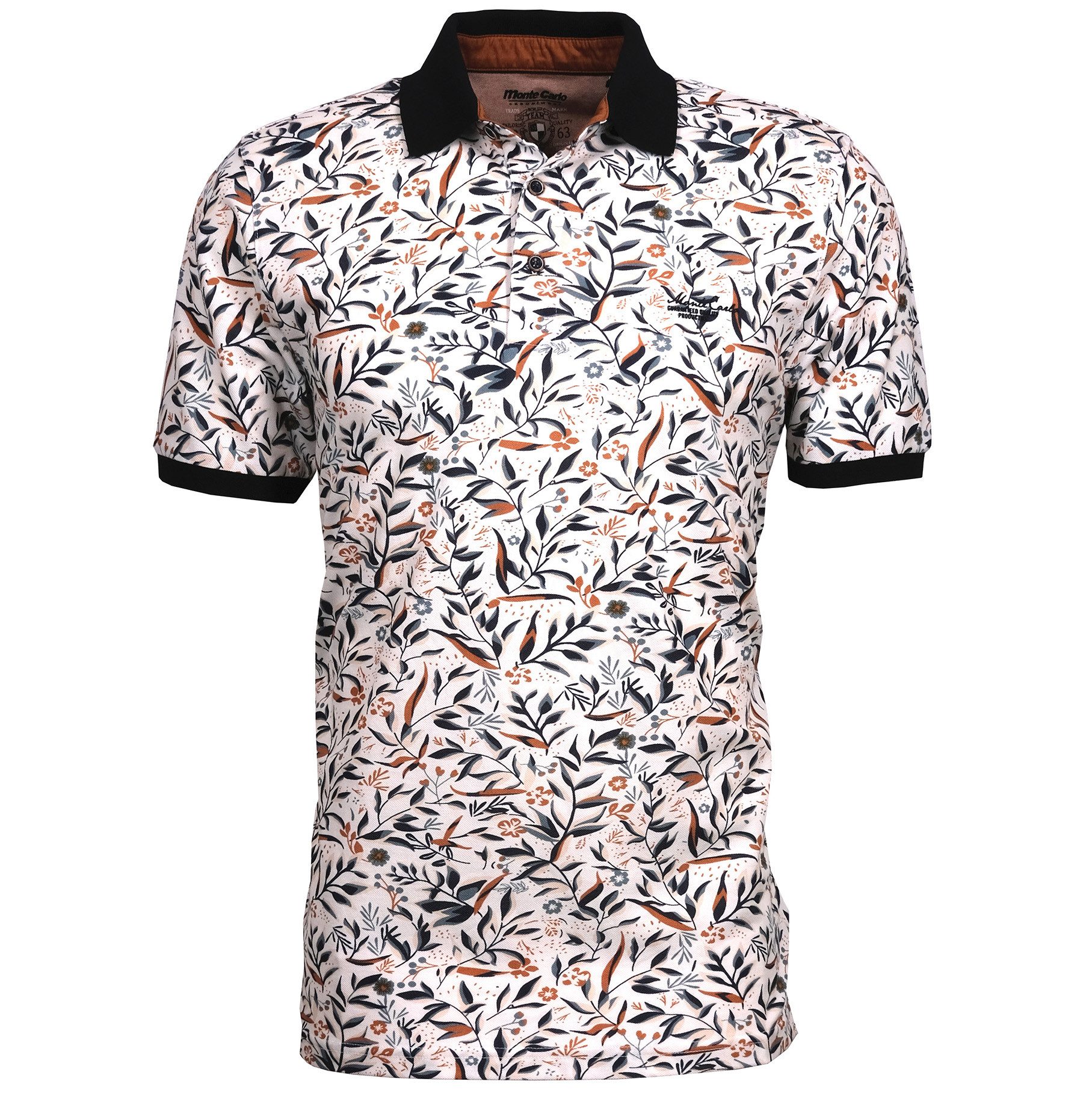 Mode Monte Carlo Poloshirt Modisches Poloshirt Druck von Monte Carlo, beige/blau
