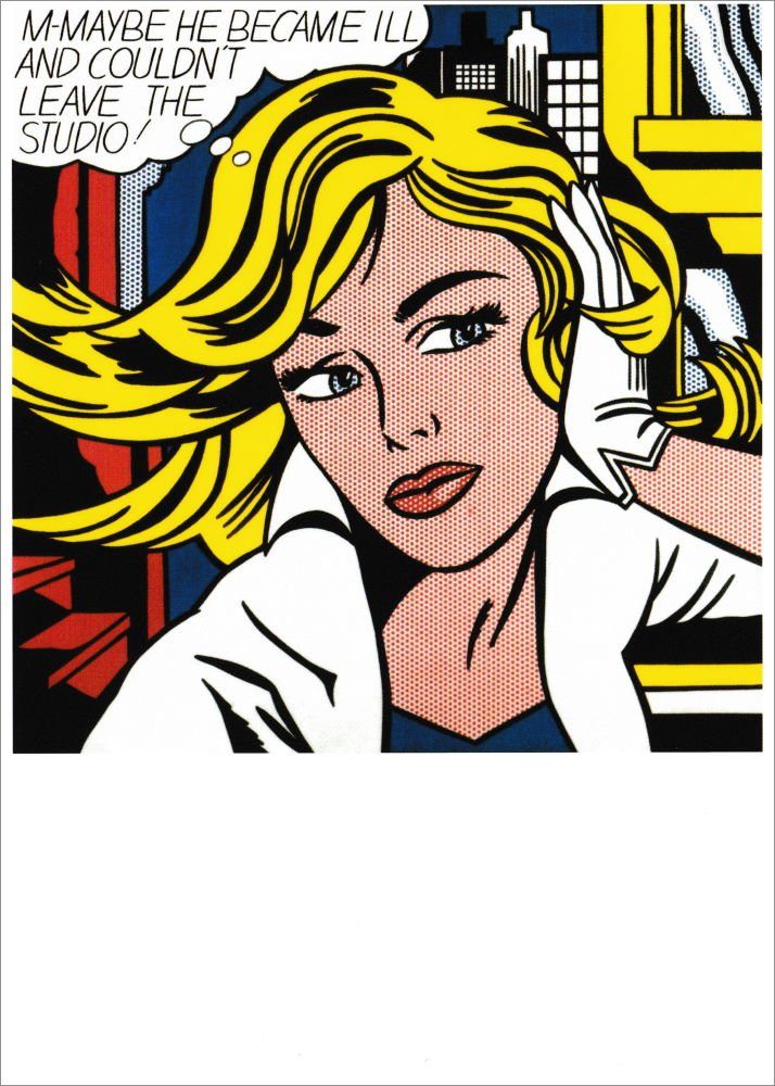 Kunstkarte Picture)" Postkarte (A Roy Lichtenstein Girl's "M-Maybe