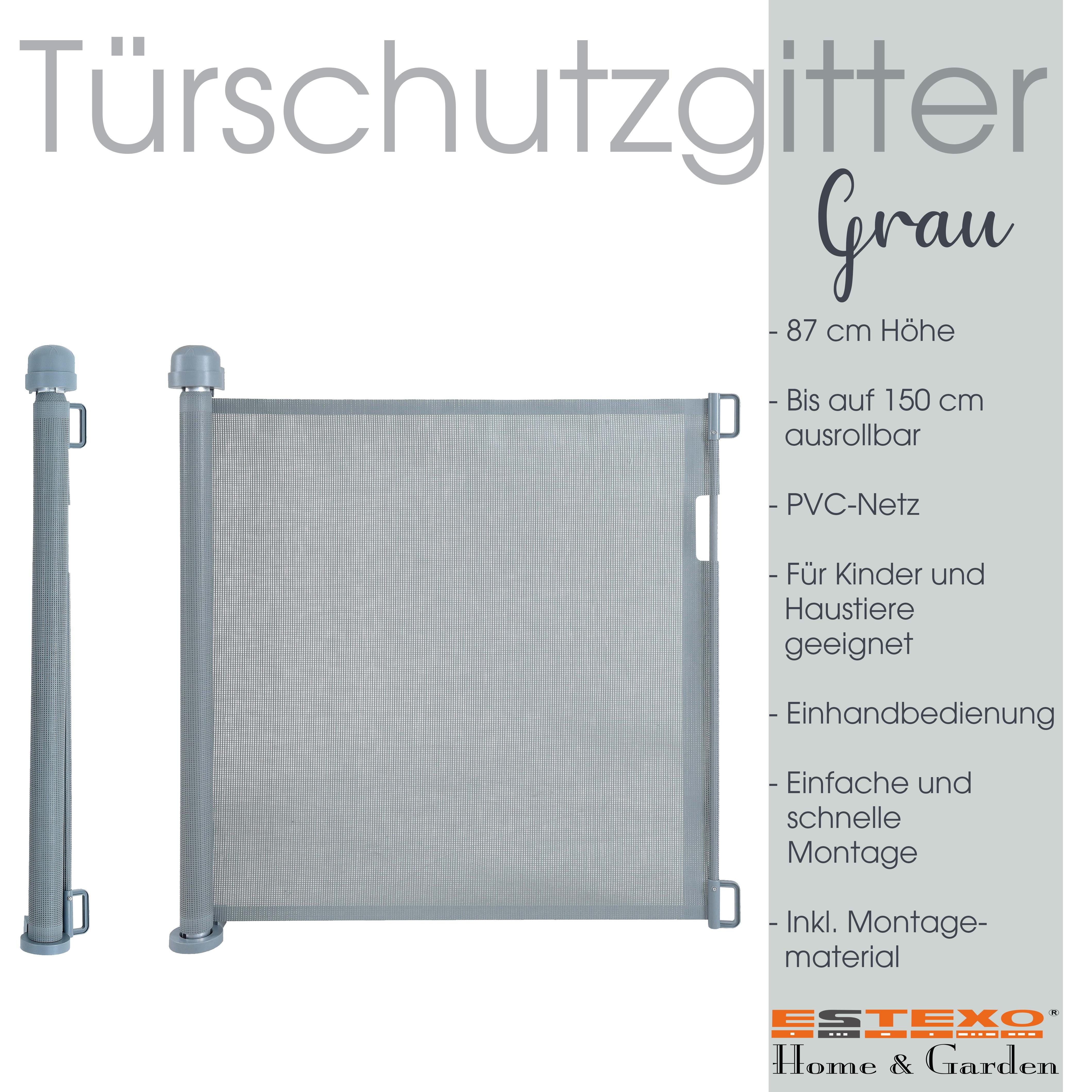 ESTEXO Türschutzgitter Treppenschutzrollo Absperrgitter Treppenschutzgitter günstig online kaufen