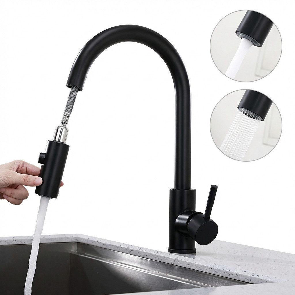 HOMELIVE Spültischarmatur Wasserhahn Küche ausziehbar Küchenarmatur mit 2 S günstig online kaufen
