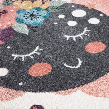 Kinderteppich ANIME917, Carpet City, rund, Höhe: 11 mm, Kinderzimmer Teppich Modern mit lustigen Cartoon-Figuren, Multi