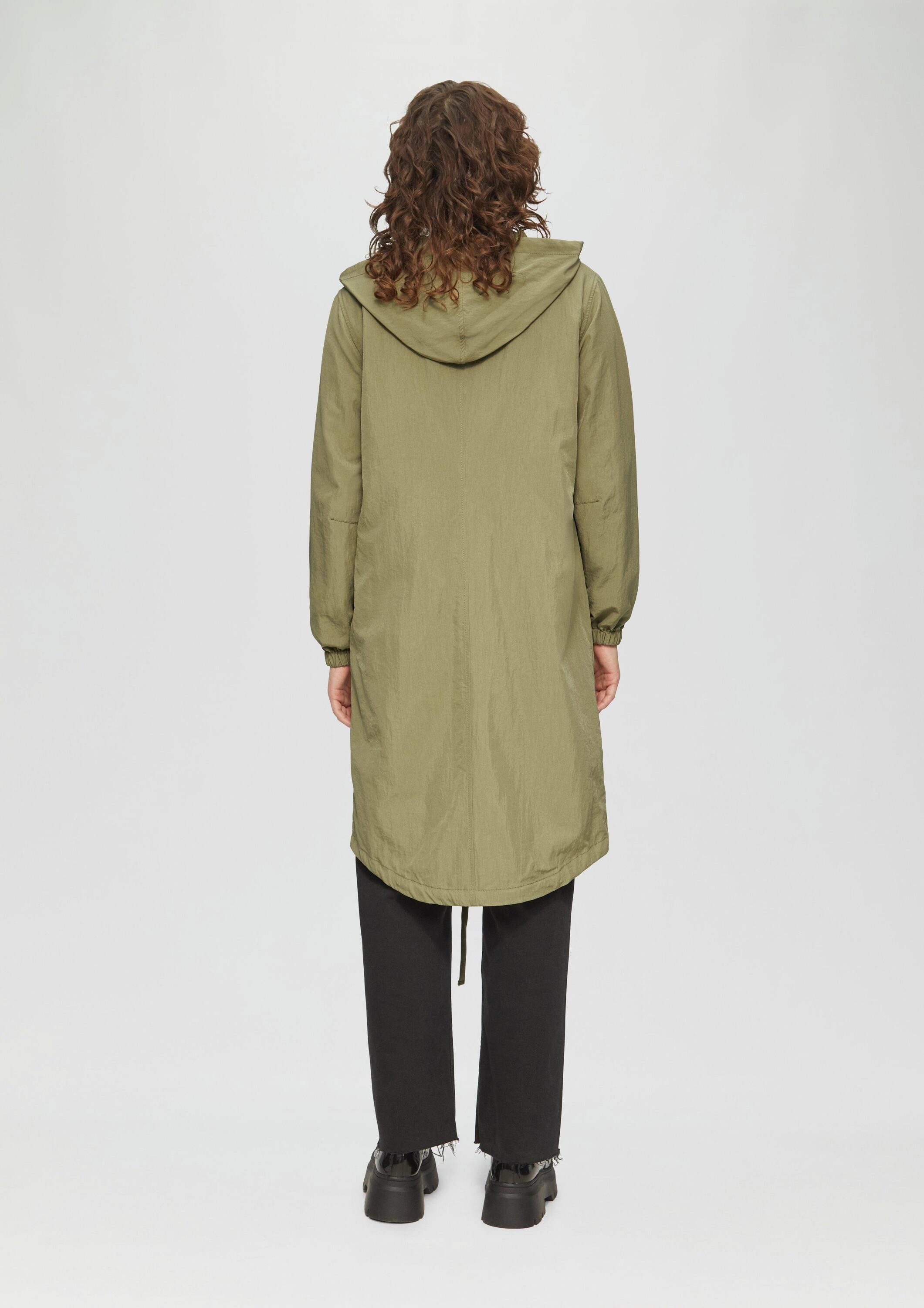 QS Parka Outdoor-Mantel Legerer Nylonparka mit Kapuze