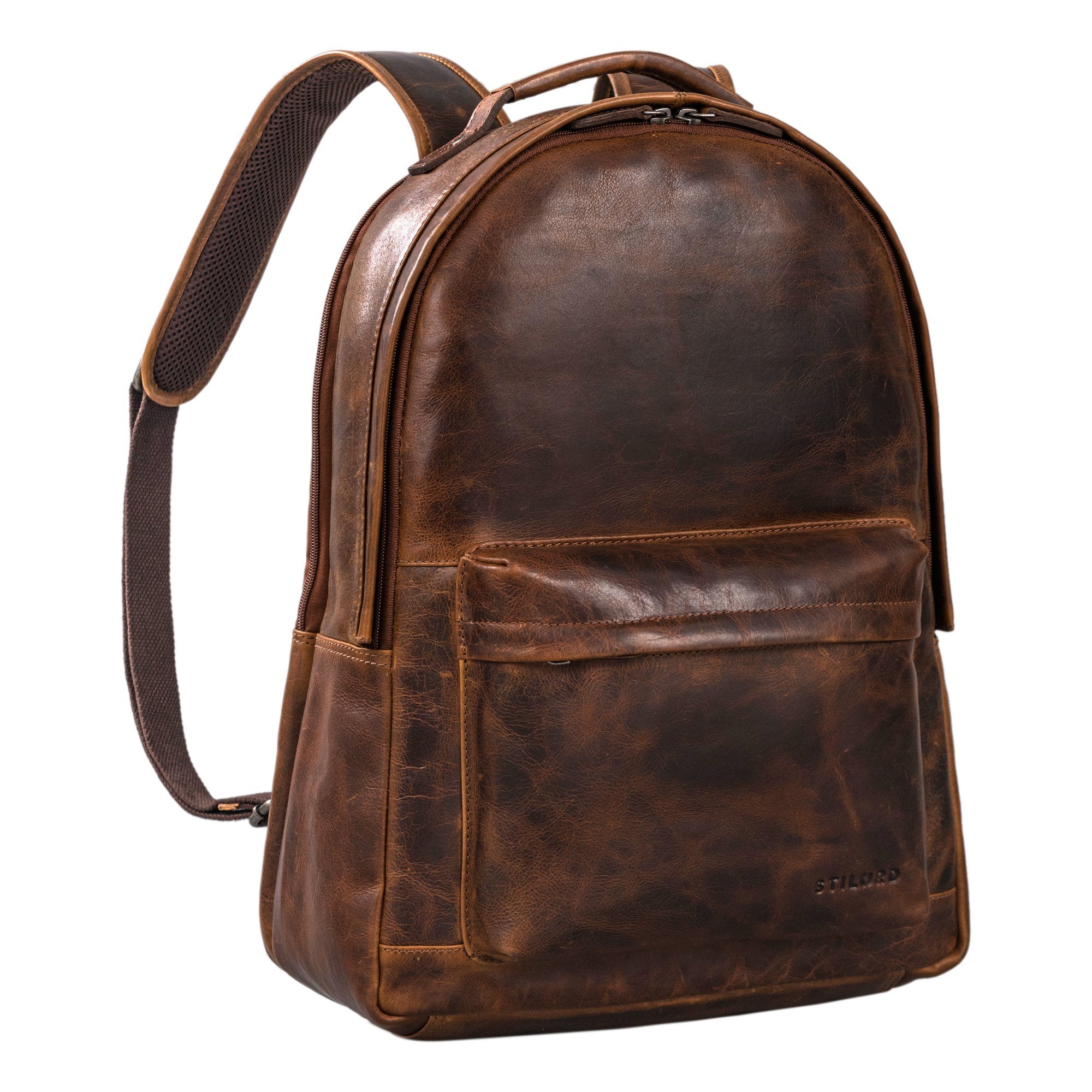 STILORD Notebook-Rucksack "Hagen" Vintage Lederrucksack Damen und Herren